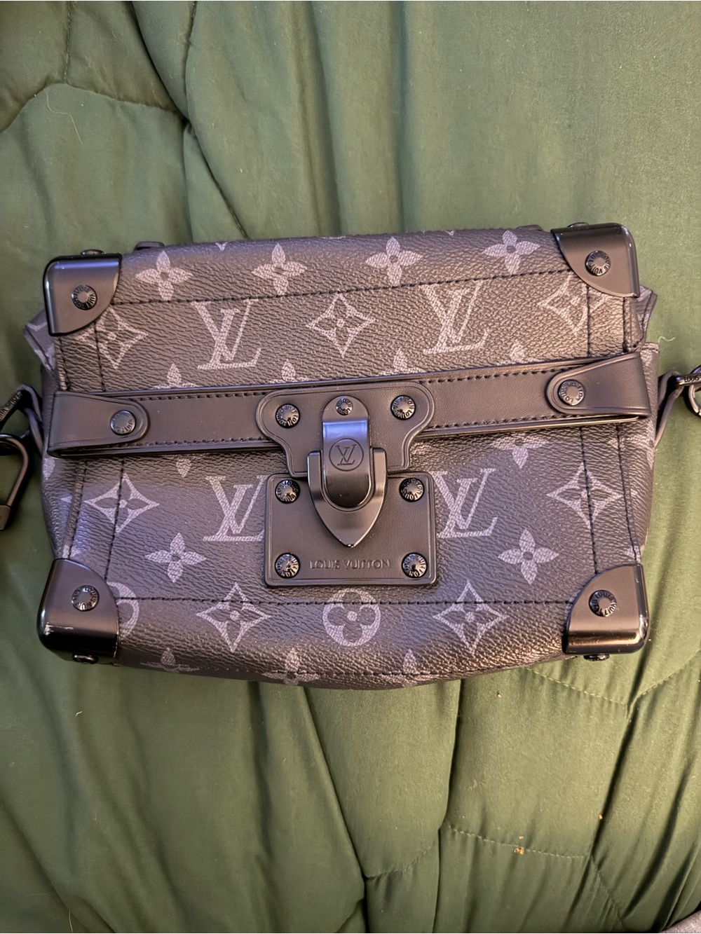 Louis Vuitton Gray Monogram Trunk Crossbody Bag with Gunmetal Hardware